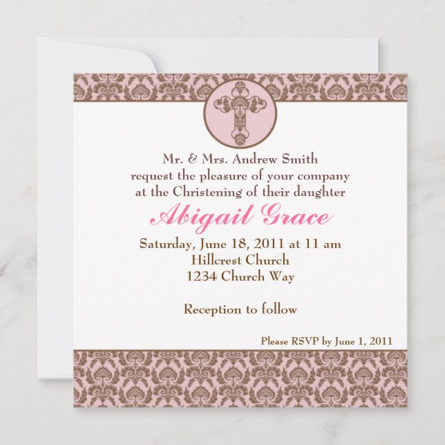 Christening/Baptism-inbjudan Inbjudningar (Framsida)