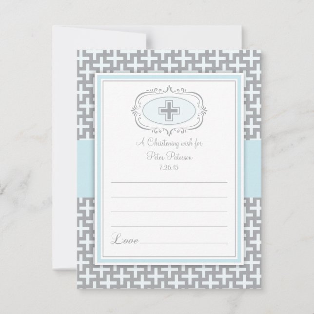 Christening/Baptism Wish Card Kort (Framsida)