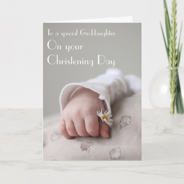 Christening card from Godparent to Goddaughter Kort (Framsida)