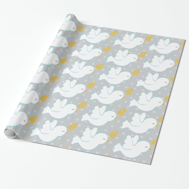 Christening Dove Presentpapper (Utrullad)