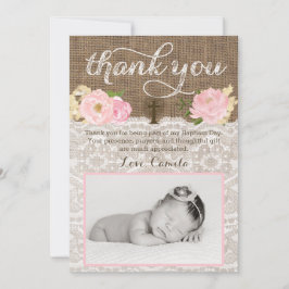 Christening eller Baptism Rustic Photo - tackkort Tack Kort