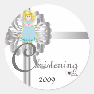 Christening! Fäst-anpassa Runt Klistermärke