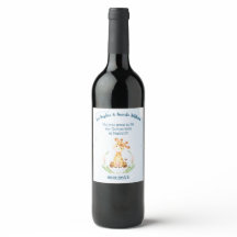 Christening Gift för Godföräldrar Vin Label