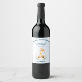 Christening Gift för Godföräldrar Vin Label Vinflaska Etikett
