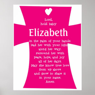Christening Gift-Personlig Prayer Poster GIRL