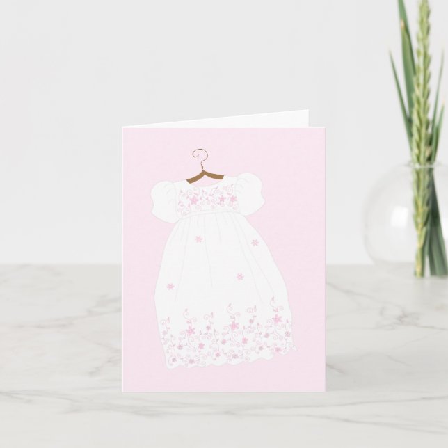 Christening Gown Baptism Greeting Cards Kort (Framsida)