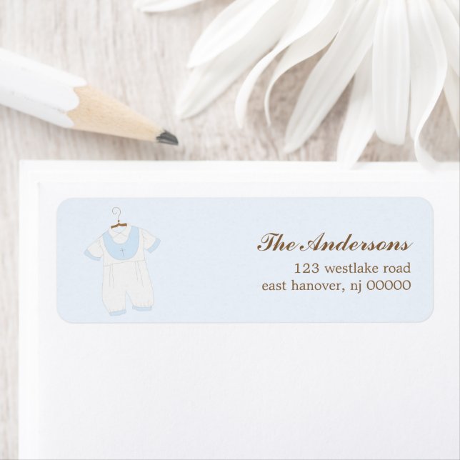 Christening Gown Baptism Labels Returadress Etikett (Insitu)