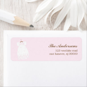 Christening Gown Baptism Labels Returadress Etikett