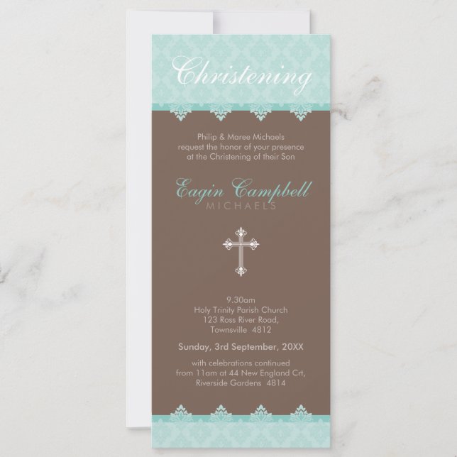 CHRISTENING INBJUDAN :: Åh, så vacker 4P (Framsida)