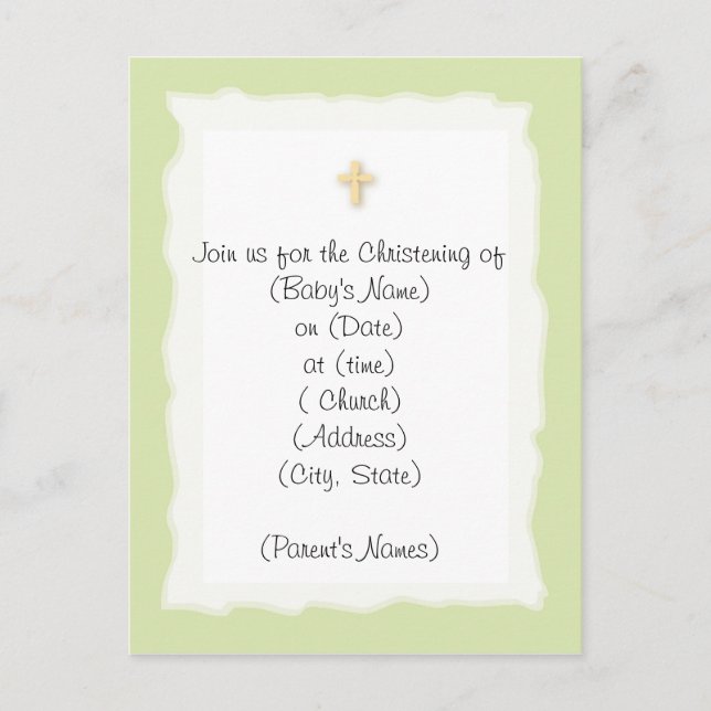 Christening-inbjudan Inbjudan Vykort (Framsida)