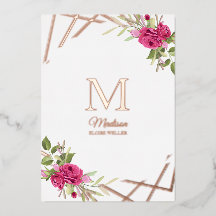 Christening Initial Botanical Geometric Shape