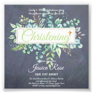 Christening Investigations Eucalyptus Greenery Bud Fototryck