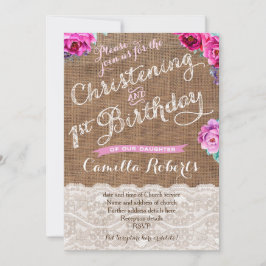 Christening och 1:a födelsedag Party-kort Inbjudningar