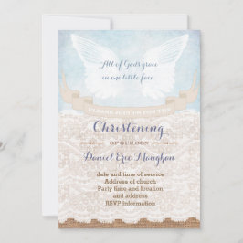 Christening Party Cards for Boy, Shabby stil Inbjudningar