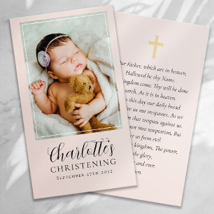 Christening Photo Keepsak Prayer Card