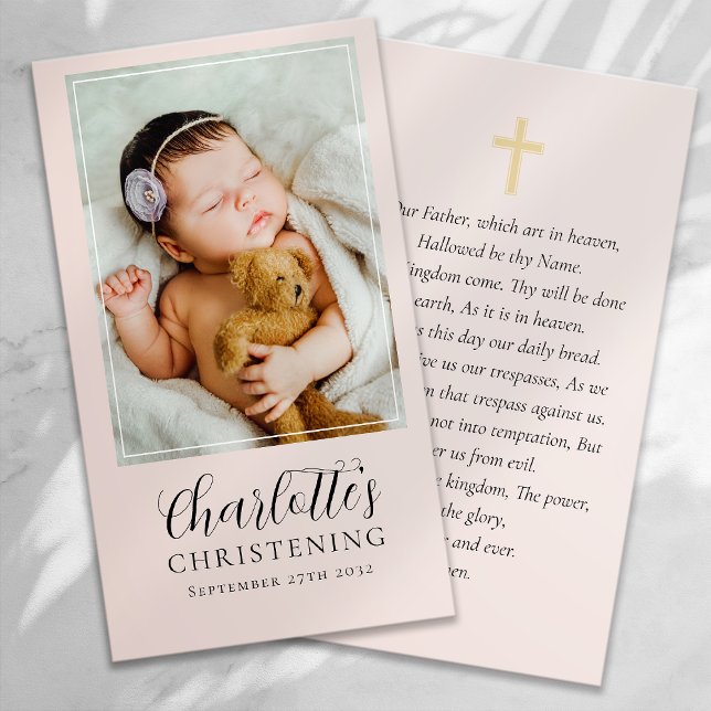 Christening Photo Keepsak Prayer Card (Skapare uppladdad)