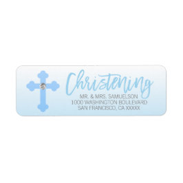 Christening White Blue Kor BOY Returadress Returadress Etikett