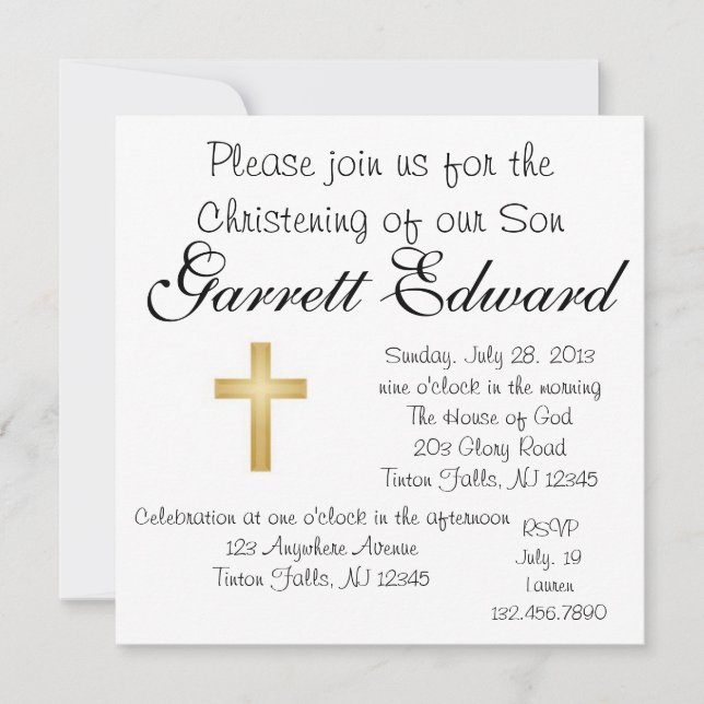 Christeninginbjudan Inbjudningar (Framsida)