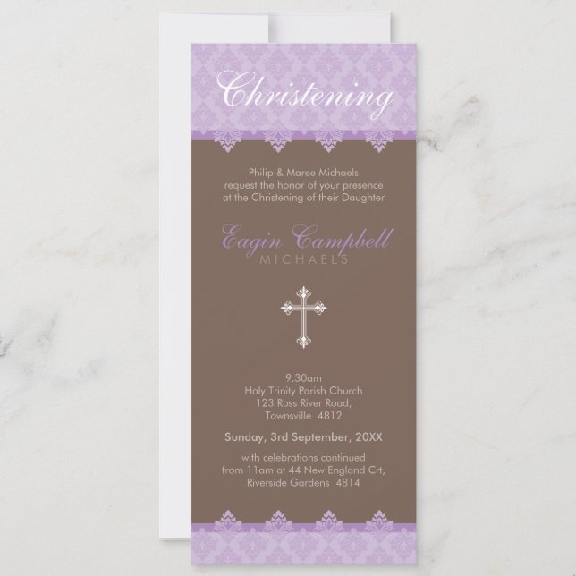 CHRISTENINGINBJUDAN:: oh så härlig 7P Inbjudningar (Framsida)
