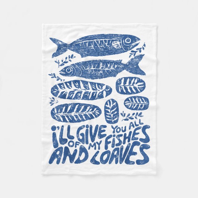 Christian 2 Fishes 5 Breads 5000 Against  Fleecefilt (Framsidan)