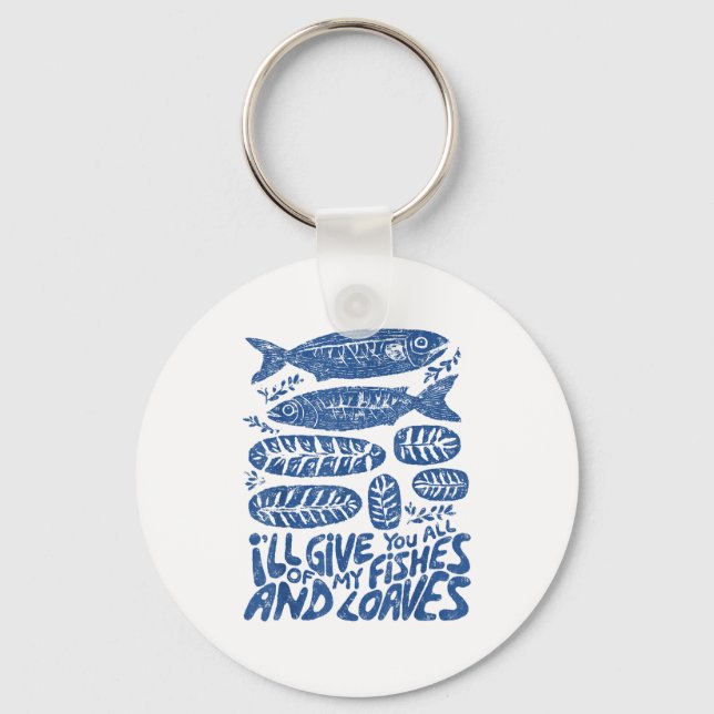 Christian 2 Fishes 5 Breads 5000 Against  Nyckelring (Framsida)