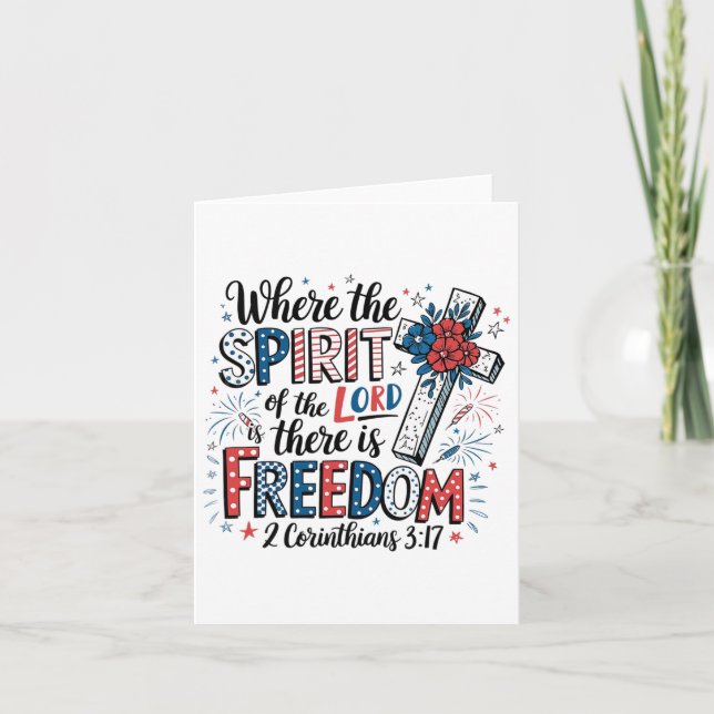 Christian 4:e juli Religiösa Patriotic Bible Ve Kort (Framsida)