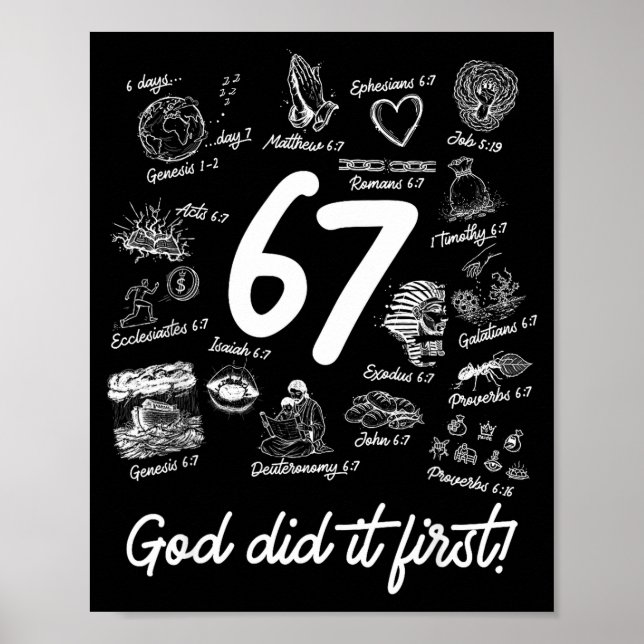 Christian 6 7 Meme Six Seven 67 Bible Verse Script Poster (Framsidan)