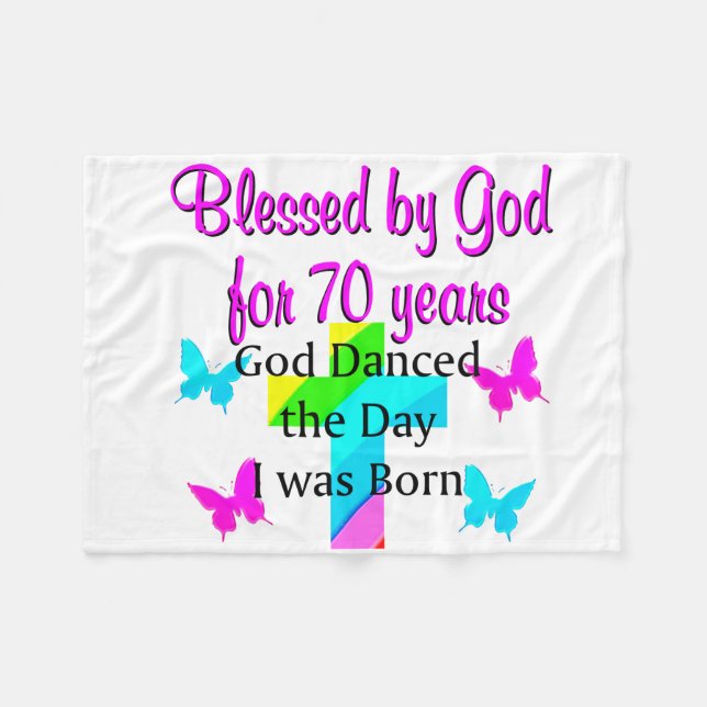 CHRISTIAN 70:E BIRTHDAY FLEECEFILT (Framsidan (Horisontell))