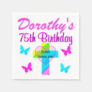 CHRISTIAN 75:E CUSTOMIZED BIRTHDAY NAPKINS PAPPERSSERVETT