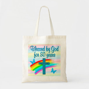 CHRISTIAN 80 BIRTHDAY BLESSINGS TOTE BAG TYGKASSE