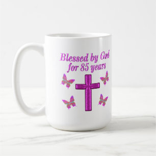 CHRISTIAN 85 BIRTHDAY ROSA KOR DESIGN KAFFEMUGG