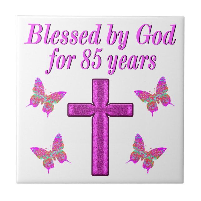 CHRISTIAN 85 BIRTHDAY ROSA KOR DESIGN KAKELPLATTA (Framsidan)