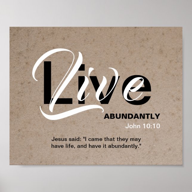 Christian ABUNDANT LIFE inspirational Scripture Poster (Framsidan)