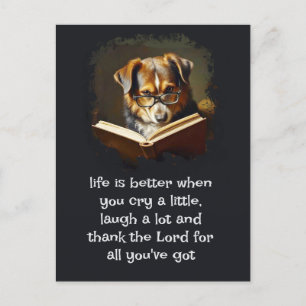 Christian Advice Roligt Wise Hund Life är bättre Vykort