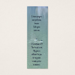 Christian Affirmation Quote & Scripture BookMark Litet Visitkort