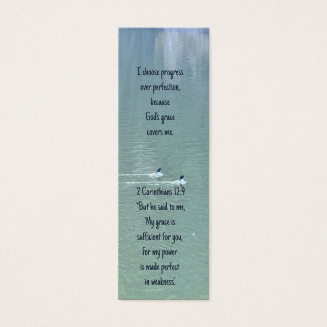 Christian Affirmation Quote & Scripture BookMark Litet Visitkort (Framsidan)