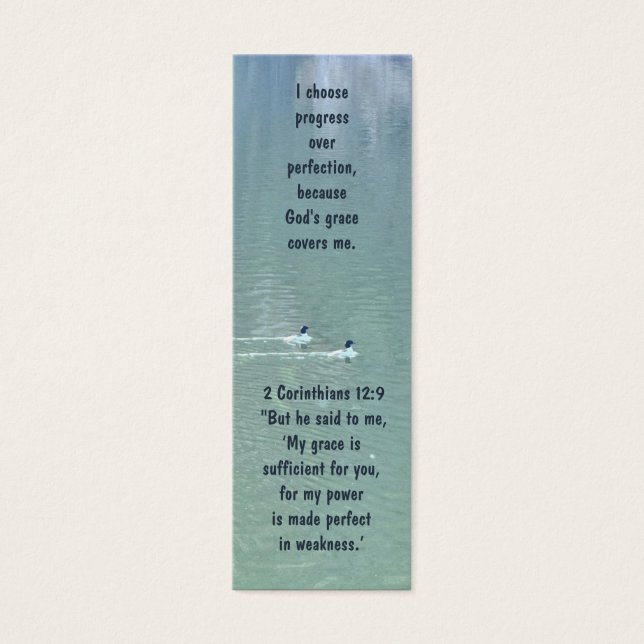 Christian Affirmation Quote & Scripture BookMark Litet Visitkort (Framsidan)