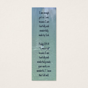 Christian Affirmation Quote & Scripture BookMark Litet Visitkort