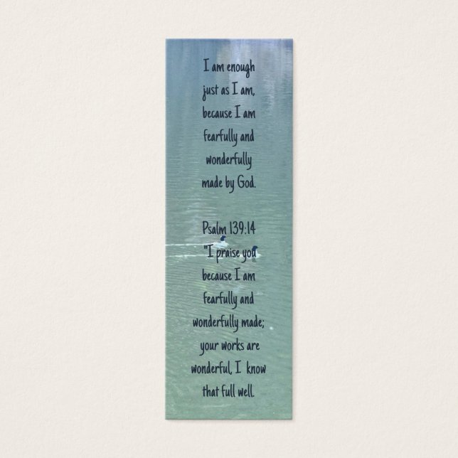 Christian Affirmation Quote & Scripture BookMark Litet Visitkort (Framsidan)