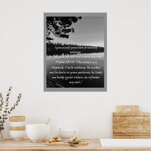 Christian AffirmQuote & motsvarande bibel Poster (Kök)