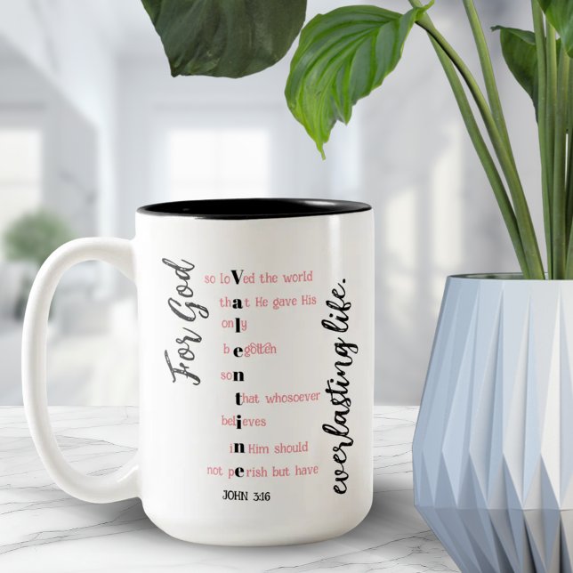 Christian Alla hjärtans dag Personlig Romantic Gif Två-Tonad Mugg (Christian Valentine Day Personalized Romantic Gift Two-Tone Coffee Mug)