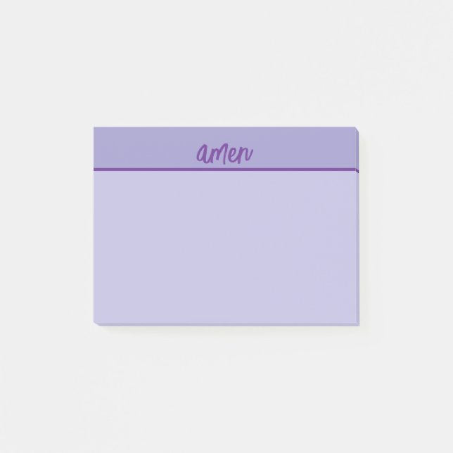 Christian AMEN Sticky Anteckningsblock PurpleTypol Post-it Block (Framsida)