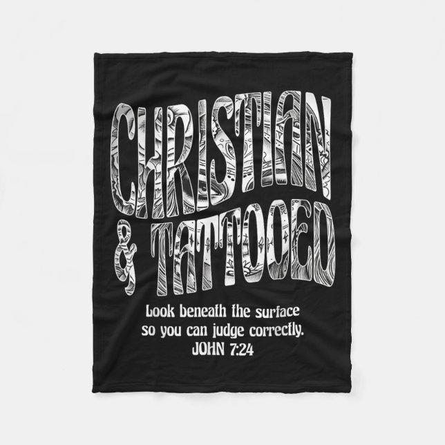 Christian &amp; Tattooed John 7_24 Quote Faith Bel Fleecefilt (Framsidan)