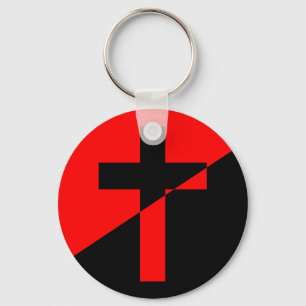 Christian Anarchist Anarchy Christianity Flagga Nyckelring