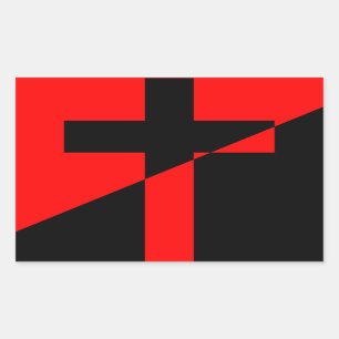 Christian Anarchist Anarchy Christianity Flagga Rektangulärt Klistermärke