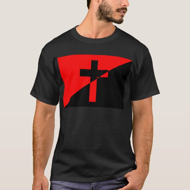 Christian Anarchist Anarchy Christianity Flagga Tee Shirt (Framsida)