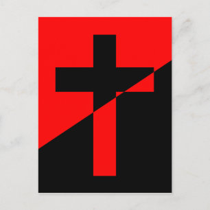 Christian Anarchist Anarchy Christianity Flagga Vykort