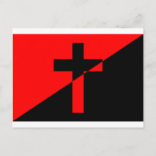 Christian Anarchist Anarchy Christianity Flagga Vykort