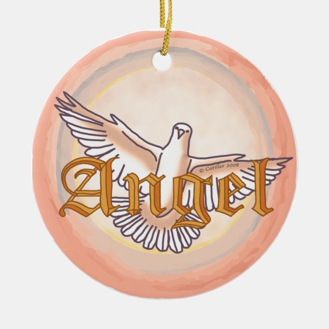 Christian ängduva julgransprydnad keramik (Framsidan)