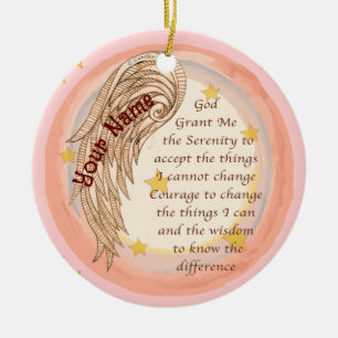 Christian Angel Serenity Prayer Julgransprydnad Keramik